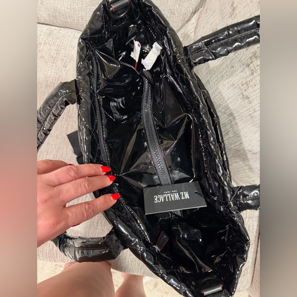 ⭐️ MZ Wallace Medium Empire Tote Bag Quilted In Black Liquor NEW ⭐️RARE - Picture 10 of 16